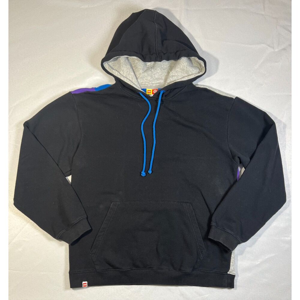 LEGO x Target Hoodie Adult Medium Black Colorblock Blue Purple Pullover